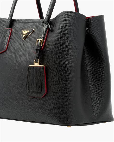 prada black and red double bag|prada double bag saffiano.